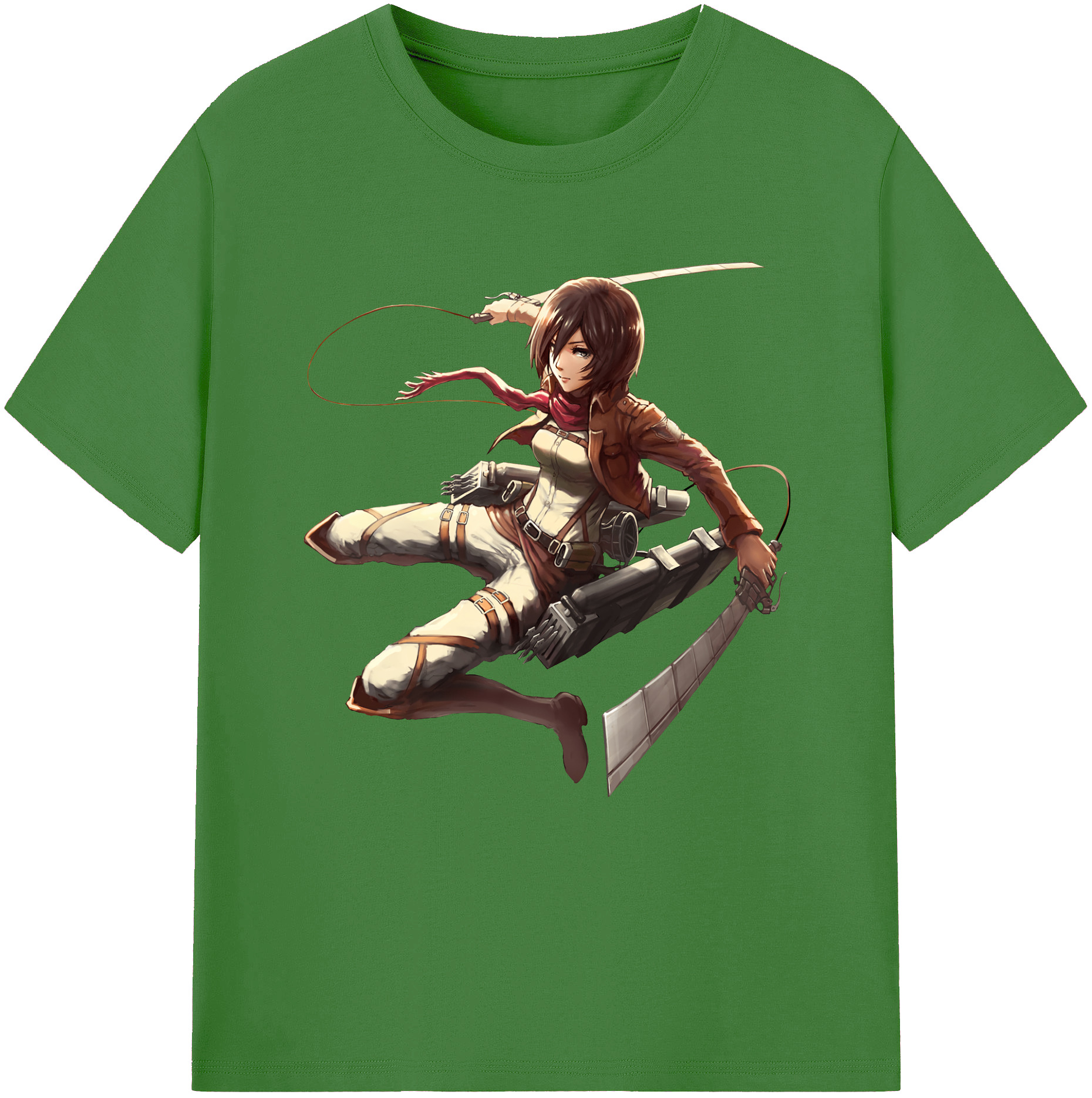 （画像用） 進撃の巨人 ミカサ·アッカーマン Attack on Titan Mikasa Ackerman レディースカジュアルプリントTシャツ（綿100％）